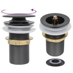 Gossi ventil scurgere push, fara preaplin, gri, 6,4x6,4x9,1 cm