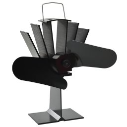 Gossi ventilator de soba cu alimentare termica, 2 palete, negru