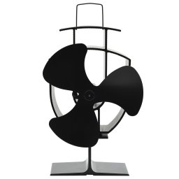 Gossi ventilator de soba cu alimentare termica, 3 palete, negru