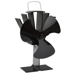 Gossi ventilator de soba cu alimentare termica, 3 palete, negru