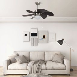 Gossi ventilator de tavan cu iluminare, maro inchis, 76 cm