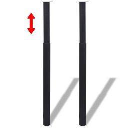 Picioare telescopice de masa, 2 buc., negru, 710 mm-1100 mm