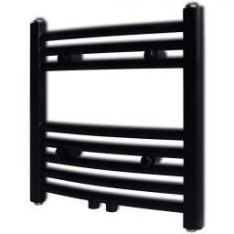 Radiator port-prosop incalzire centrala baie, curbat, negru 480x480 mm
