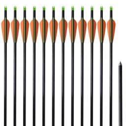 Sageti pentru arc compus 30" 0,8 cm din fibra de sticla, 12 buc
