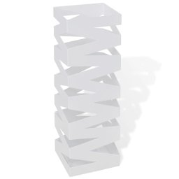 Suport pentru umbrele, patrat, depozitare bastoane, alb, 48,5 cm, otel