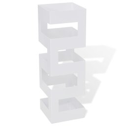 Suport pentru umbrele, patrat, depozitare bastoane, alb, 48,5 cm, otel