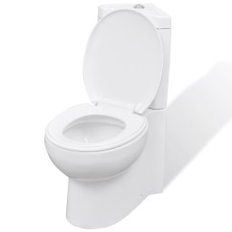 Vas toaleta din ceramica, wc baie de colt, alb