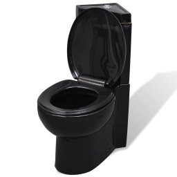 Vas toaleta din ceramica, wc baie de colt, negru