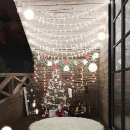 Vidalxl ghirlanda luminoasa, 400 led-uri, alb rece, 8 functii, 40 m
