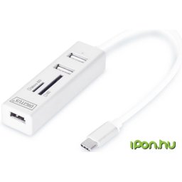 DIGITUS DA-70243 USB 2.0 Type C 3-Port OTG HUB with Card Reader