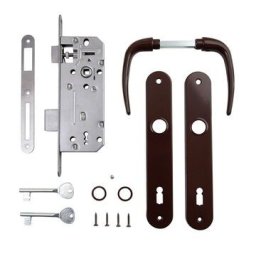 Pachet broasca si maner cu sild distanta interax 90 mm model 035-500 (Culoare: Oro)