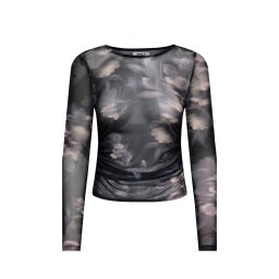 ONLY Top Onlkaya Life Ls Ruching Mesh 15357311 18-1807 TCX twilight mauve