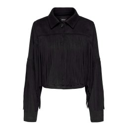 ONLY Geacă Onldiane Life Faux Suede Fringes 15354896 C-N10 black