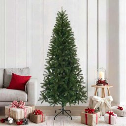 Brad de Craciun artificial Verde 210 cm PVC, PE si otel GartenMobel Dekor