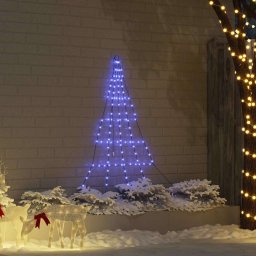 Brad de Craciun LED cu 112 LED albastru 511 cm Metal GartenMobel Dekor