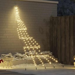 Brad de Craciun LED cu 168 LED Alb cald 511 cm Metal GartenMobel Dekor