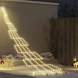 Brad de Craciun LED cu 276 LED Alb cald 511 cm Metal GartenMobel Dekor