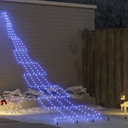 Brad de Craciun LED cu 276 LED albastru 511 cm Metal GartenMobel Dekor