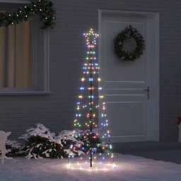 Brad de Craciun LED cu 390 LED Multicolour 250 cm Fier GartenMobel Dekor