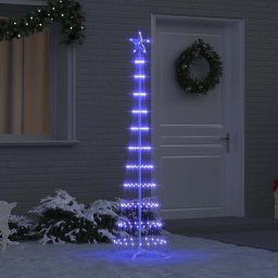 Brad de Craciun LED albastru 138.5 x 138.5 x 399 cm Metal GartenMobel Dekor