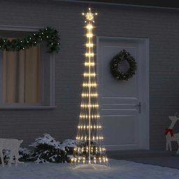 Brad de Craciun LED Alb cald 138.5 x 138.5 x 399 cm Metal GartenMobel Dekor