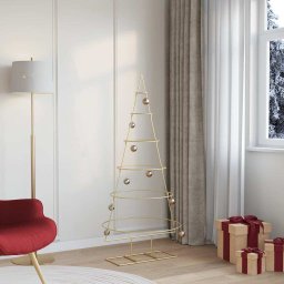 Pom de Craciun din metal Auriu 150 cm Otel vopsit în pulbere GartenMobel Dekor