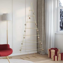 Pom de Craciun din metal Auriu 210 cm Otel vopsit în pulbere GartenMobel Dekor
