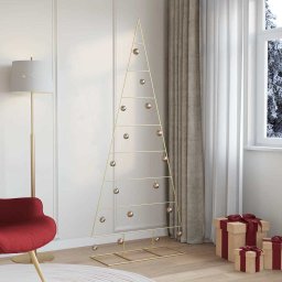 Pom de Craciun din metal Auriu 210 cm Otel vopsit în pulbere GartenMobel Dekor