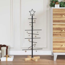 Pom de Craciun din metal Negru 90 cm Otel vopsit în pulbere GartenMobel Dekor