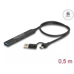 HUB USB type C/USB-A 3.2 la 3 x USB type C + 1 x USB-A, Delock 64272