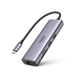 Hub USB-C 7 in 1, HDMI, USB, RJ45, SD/TF, Ugreen CM512, gri
