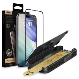 HARTOWANE ESR ULTRAFIT ARMORITE PRO - Folie protecție ecran din Sticlă securizată - compatibil cu Apple IPHONE 17 PRO MAX - culoare Negru