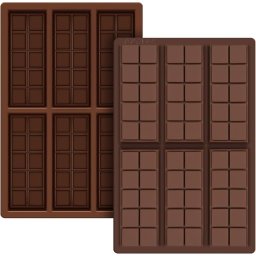 Set 2 forme de ciocolata, 6 patrate, silicon BPA free, pentru copt ciocolata si deserturi, Mold 1