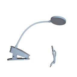 Lampa de birou LED reincarcabila cu clema, 3 trepte de lumina, brat flexibil, cablu USB