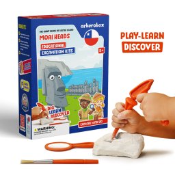 Arkerobox - set arheologic educational si puzzle 3d, moai heads