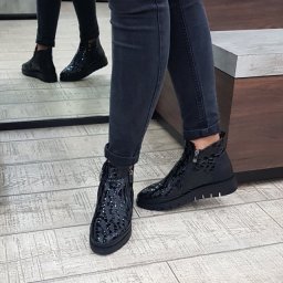 Ghete dama piele naturala (Culoare: NEGRU, Marime: 37)