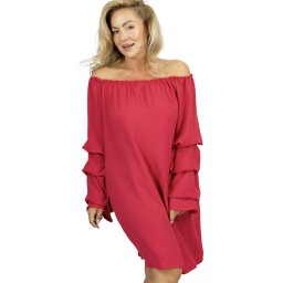 Pri Spanish midi dress with buffet ruffles on sleeves BELLA