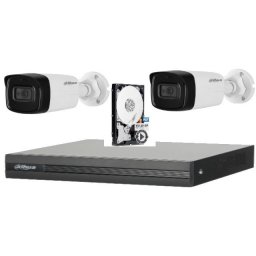 Sistem de supraveghere Dahua DH-2CEXT80MA-5MP_HDD HDCVI cu HDD si 2 camere de exterior de 5MP