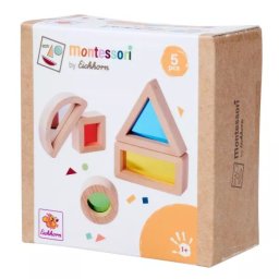 Eichhorn: Joc educativ Montessori din lemn cu 5 piese - Stivuire forme