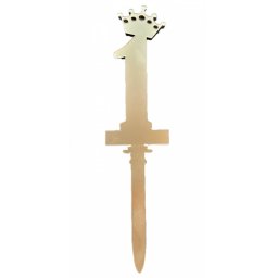 Decor tort plastic cifra 1 auriu cu coroana 15 cm