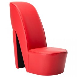 Scaun, design toc înalt, roșu, piele ecologică