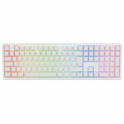 Ducky Zero 6108 Tastatură de gaming wireless albă (germană) (comutator MX2A albastru)