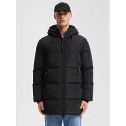 Q/S by s.Oliver Geaca Parka barbati cu gluga si croiala Regular fit, Negru (SELECTATI MARIMEA: 2XL)