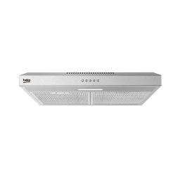 Hota slim Beko HNS61222NAX, Traditionala, Putere de absorbtie 201 mc/h, 1 motor, 3 trepte de viteza, 59.5 cm, Argintiu