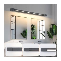 Brilagi-LED Lumină LED pentru oglindă de baie AQUA LINE, 36 W, 230 V, 120 cm, IP44, antracit