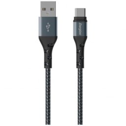USB A - USB C impletit, 2 metri, Negru
