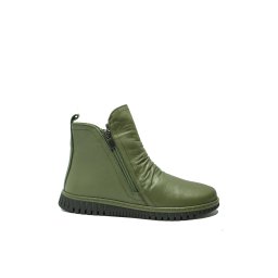 Ghete joase Dogati cu două fermoare, kaki, din piele naturală MIR23663-37 EU