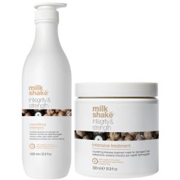 Kit hidratant si hranitor pentru par uscat si deteriorat Milk Shake Integrity Strength