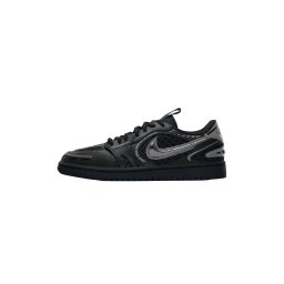 Jordan Sneaker low 'AIR JORDAN 1' gri / gri argintiu / negru