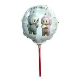 Balon alb personalizabil Labubu tort 12 cm